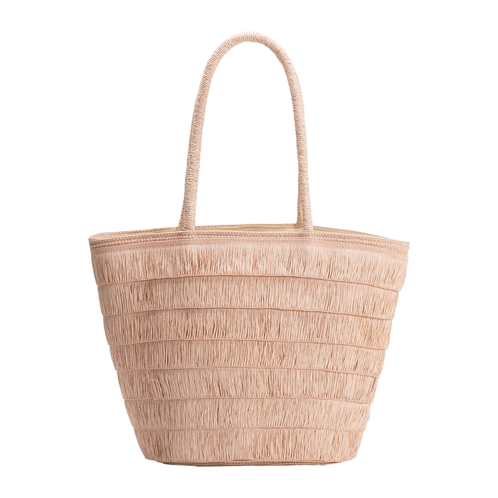 Blush Straw Tote Bag
