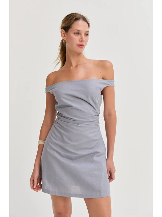 Linen Blend Mini Dress