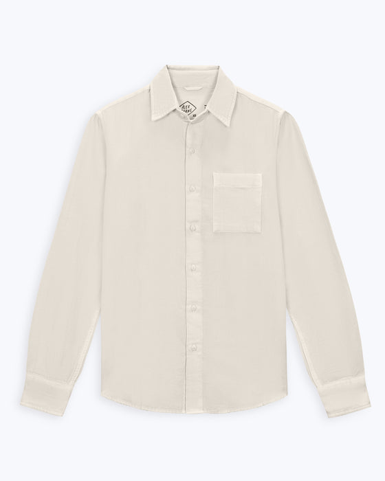 Herringbone Flannel Shirt Cream