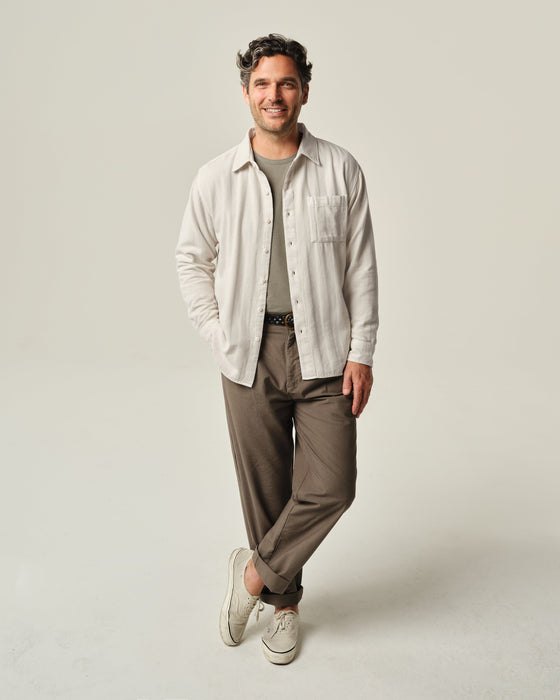 Herringbone Flannel Shirt Cream