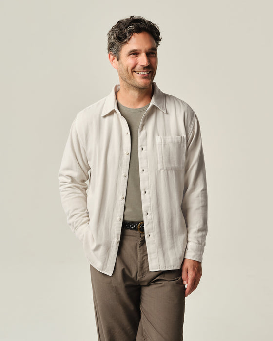Herringbone Flannel Shirt Cream