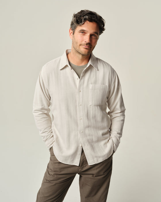 Herringbone Flannel Shirt Cream